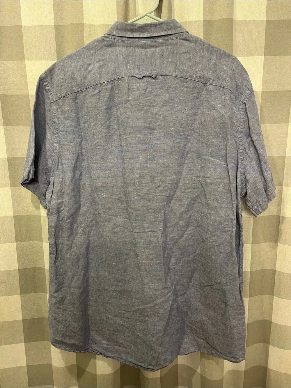 Banana Republic Light Blue Short-Sleeve Linen Blend Button-Down Shirt